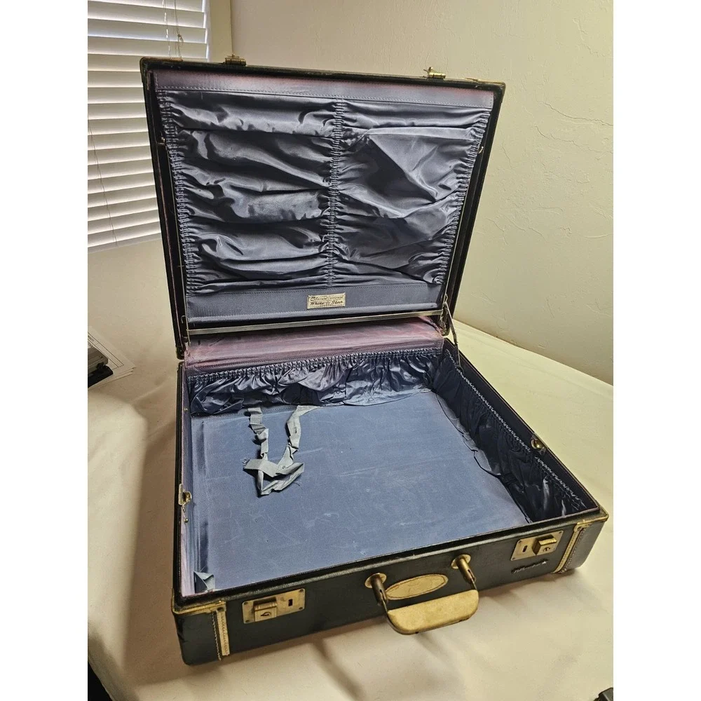 Rare White Star vintage suitcase‎ Mechanism Inside 1950s Good Condition